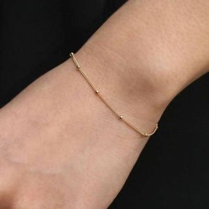 Gold color - Minimalist Dainty Bracelet w/ Beads